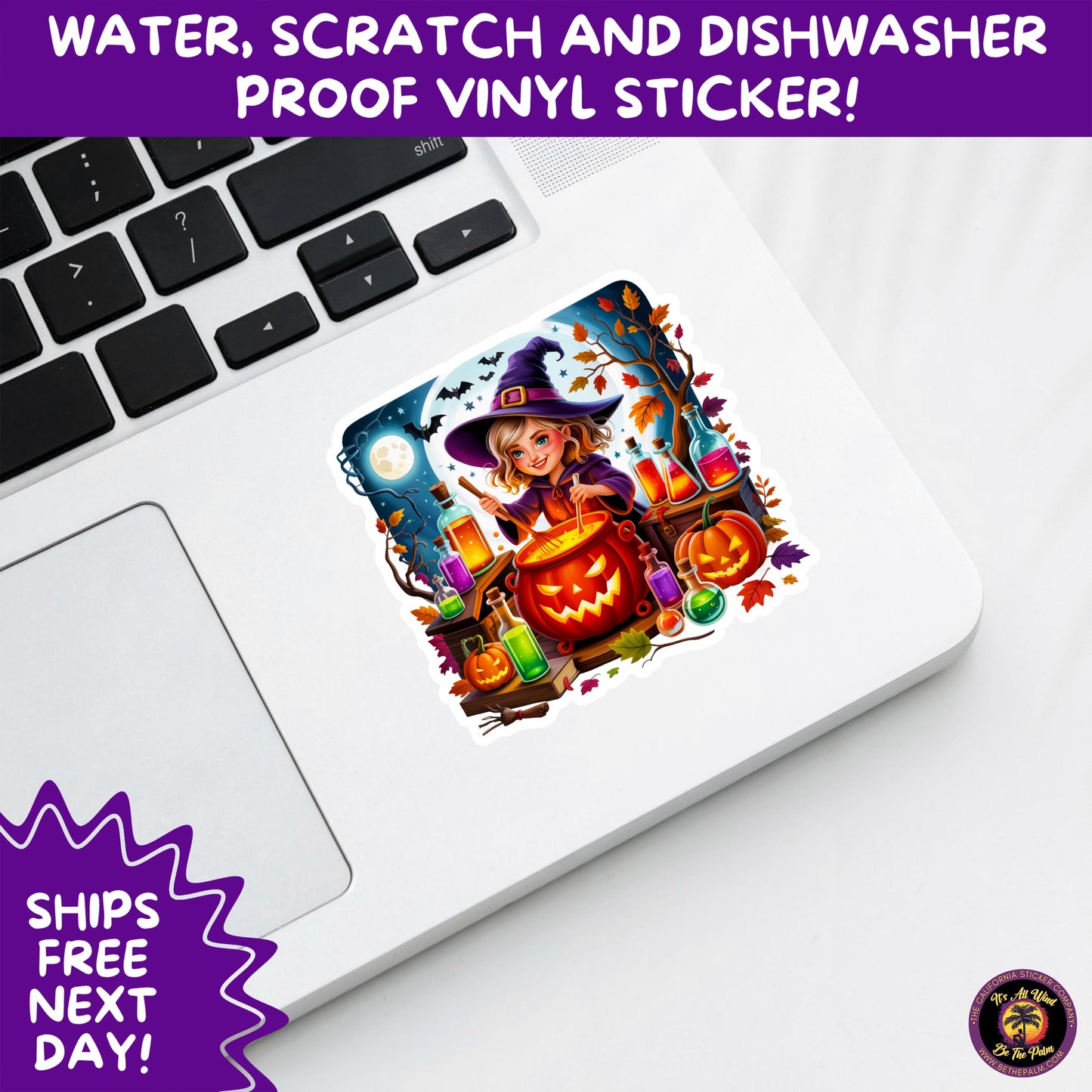 HALLOWEEN VINYL STICKERS | Spooky Ghosts, Witches, Pumpkins, Skulls and Bats – Waterproof Halloween Sticker Pack for All Ages