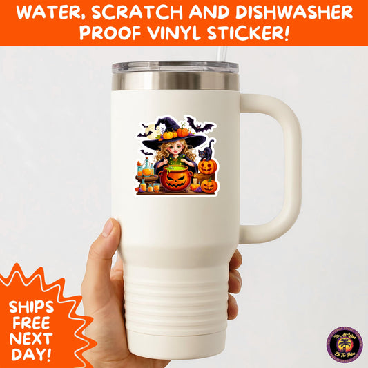 HALLOWEEN VINYL STICKERS | Spooky Ghosts, Witches, Pumpkins, Skulls and Bats – Waterproof Halloween Sticker Pack for All Ages