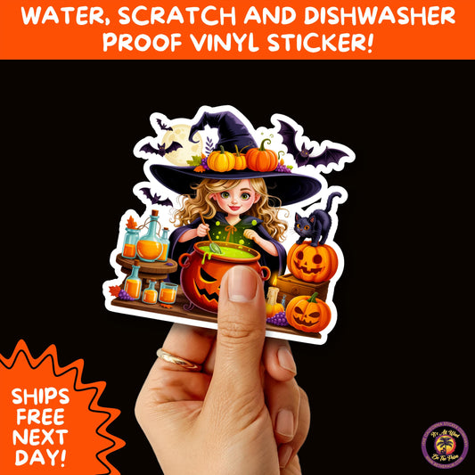 HALLOWEEN VINYL STICKERS | Spooky Ghosts, Witches, Pumpkins, Skulls and Bats – Waterproof Halloween Sticker Pack for All Ages