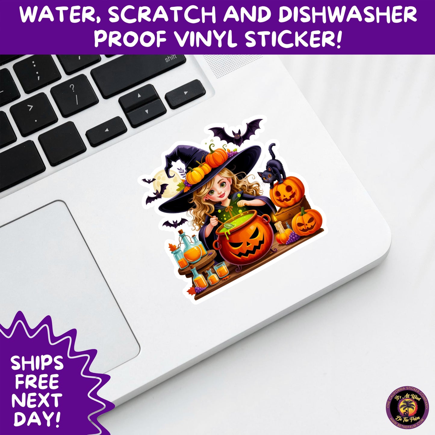 HALLOWEEN VINYL STICKERS | Spooky Ghosts, Witches, Pumpkins, Skulls and Bats – Waterproof Halloween Sticker Pack for All Ages