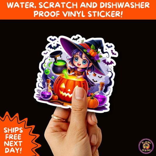 HALLOWEEN VINYL STICKERS | Spooky Ghosts, Witches, Pumpkins, Skulls and Bats – Waterproof Halloween Sticker Pack for All Ages