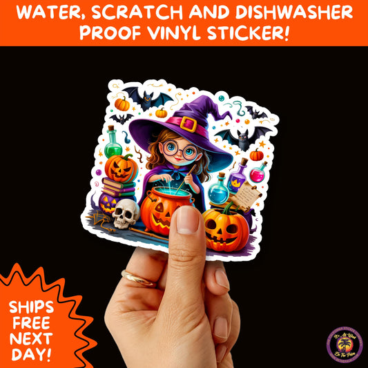 HALLOWEEN VINYL STICKERS | Spooky Ghosts, Witches, Pumpkins, Skulls and Bats  Waterproof Halloween Sticker Pack for All Ages