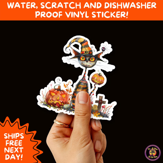 HALLOWEEN VINYL STICKERS | Spooky Ghosts, Witches, Pumpkins, Skulls and Bats – Waterproof Halloween Sticker Pack for All Ages