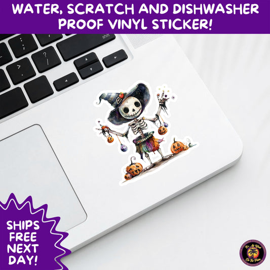 HALLOWEEN VINYL STICKERS | Spooky Ghosts, Witches, Pumpkins, Skulls and Bats – Waterproof Halloween Sticker Pack for All Ages