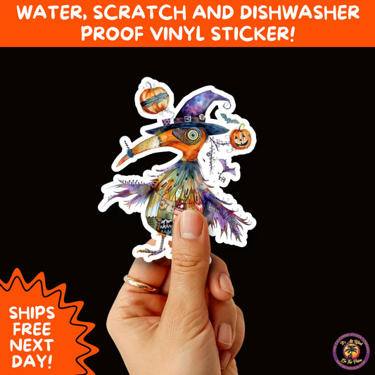 HALLOWEEN VINYL STICKERS | Spooky Ghosts, Witches, Pumpkins, Skulls and Bats – Waterproof Halloween Sticker Pack for All Ages