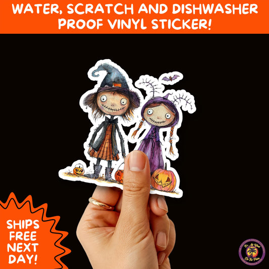 HALLOWEEN VINYL STICKERS | Spooky Ghosts, Witches, Pumpkins, Skulls and Bats – Waterproof Halloween Sticker Pack for All Ages