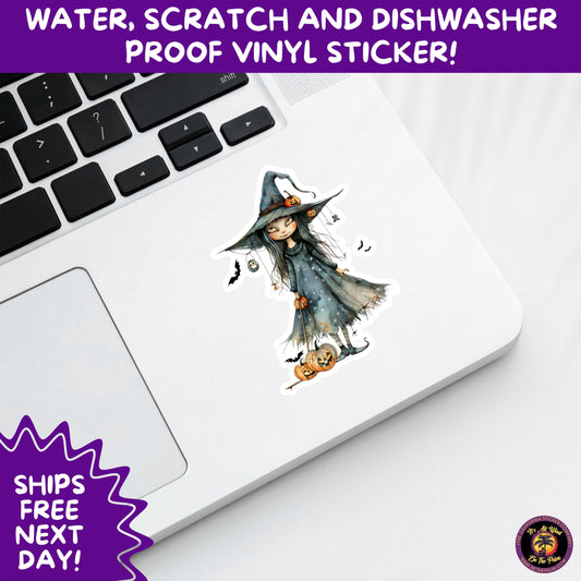 HALLOWEEN VINYL STICKERS | Spooky Ghosts, Witches, Pumpkins, Skulls and Bats – Waterproof Halloween Sticker Pack for All Ages