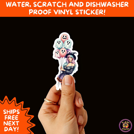 HALLOWEEN VINYL STICKERS | Spooky Ghosts, Witches, Pumpkins, Skulls and Bats – Waterproof Halloween Sticker Pack for All Ages
