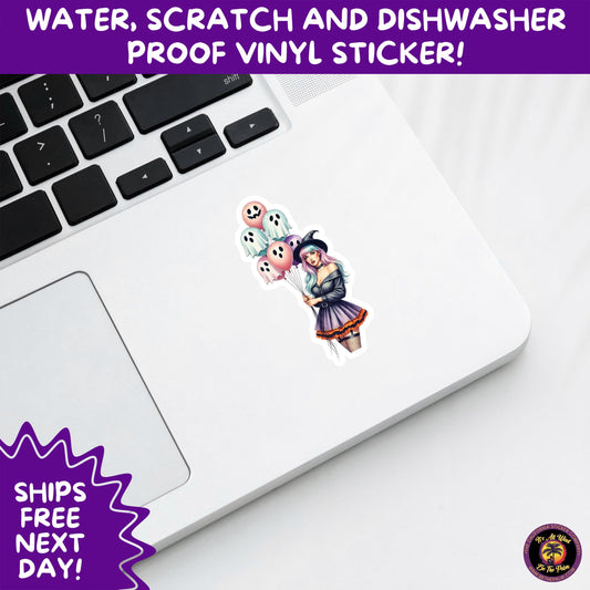 HALLOWEEN VINYL STICKERS | Spooky Ghosts, Witches, Pumpkins, Skulls and Bats – Waterproof Halloween Sticker Pack for All Ages