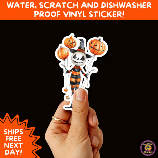 HALLOWEEN VINYL STICKERS | Spooky Ghosts, Witches, Pumpkins, Skulls and Bats – Waterproof Halloween Sticker Pack for All Ages