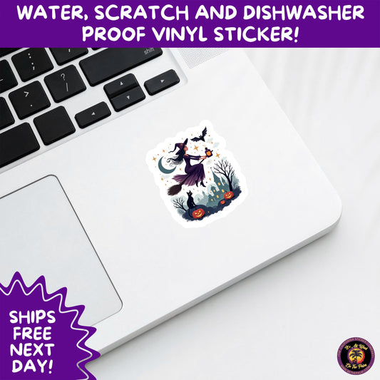 HALLOWEEN VINYL STICKERS | Spooky Ghosts, Witches, Pumpkins, Skulls and Bats – Waterproof Halloween Sticker Pack for All Ages