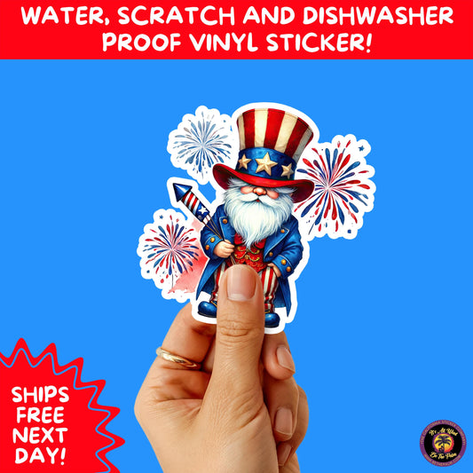 4TH OF JULY | Sticker Pack Independence Day Vinyl Decals, USA Flag, Fireworks, Red White Blue Summer Holiday Patriotic Sticker Set