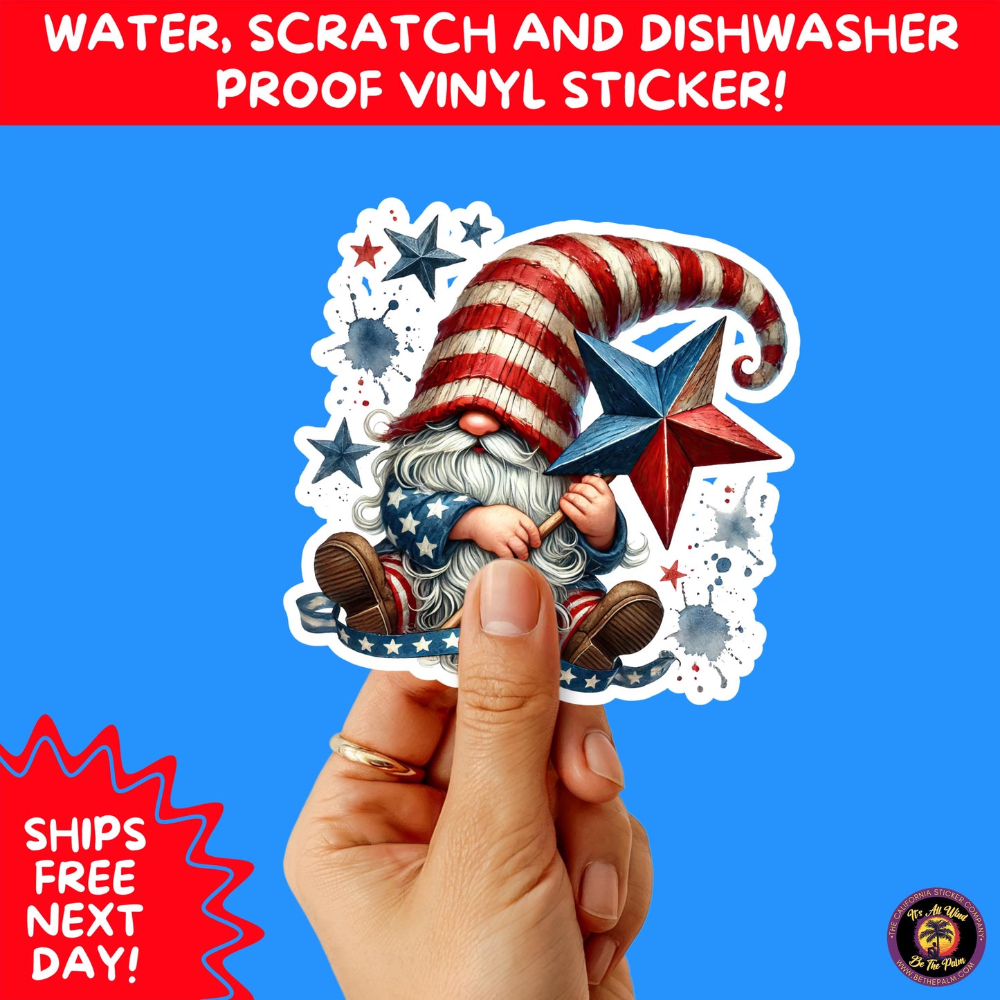 4TH OF JULY | Sticker Pack Independence Day Vinyl Decals, USA Flag, Fireworks, Red White Blue Summer Holiday Patriotic Sticker Set