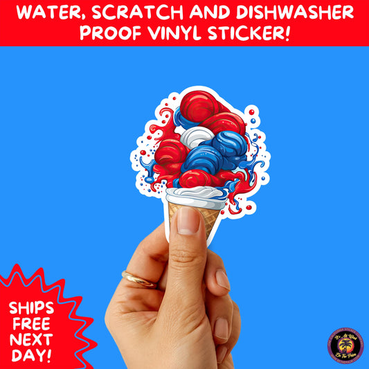 4TH OF JULY | Sticker Pack Independence Day Vinyl Decals, USA Flag, Fireworks, Red White Blue Summer Holiday Patriotic Sticker Set