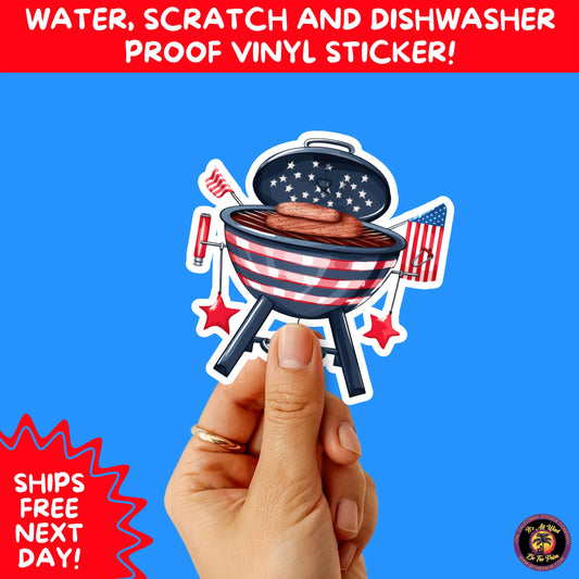 4TH OF JULY | Sticker Pack Independence Day Vinyl Decals, USA Flag, Fireworks, Red White Blue Summer Holiday Patriotic Sticker Set