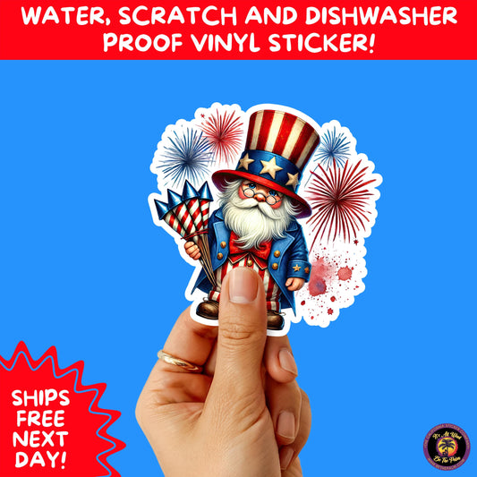 4TH OF JULY | Sticker Pack Independence Day Vinyl Decals, USA Flag, Fireworks, Red White Blue Summer Holiday Patriotic Sticker Set