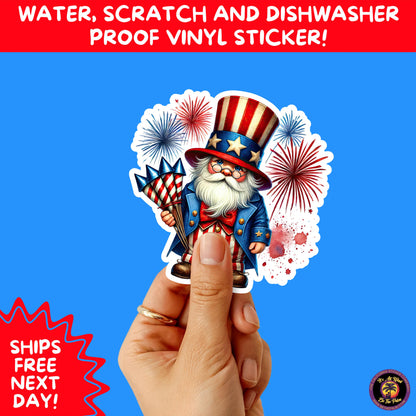 4TH OF JULY | Sticker Pack Independence Day Vinyl Decals, USA Flag, Fireworks, Red White Blue Summer Holiday Patriotic Sticker Set