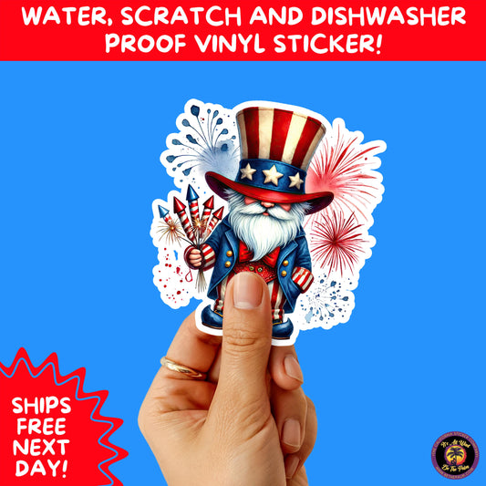 4TH OF JULY | Sticker Pack Independence Day Vinyl Decals, USA Flag, Fireworks, Red White Blue Summer Holiday Patriotic Sticker Set