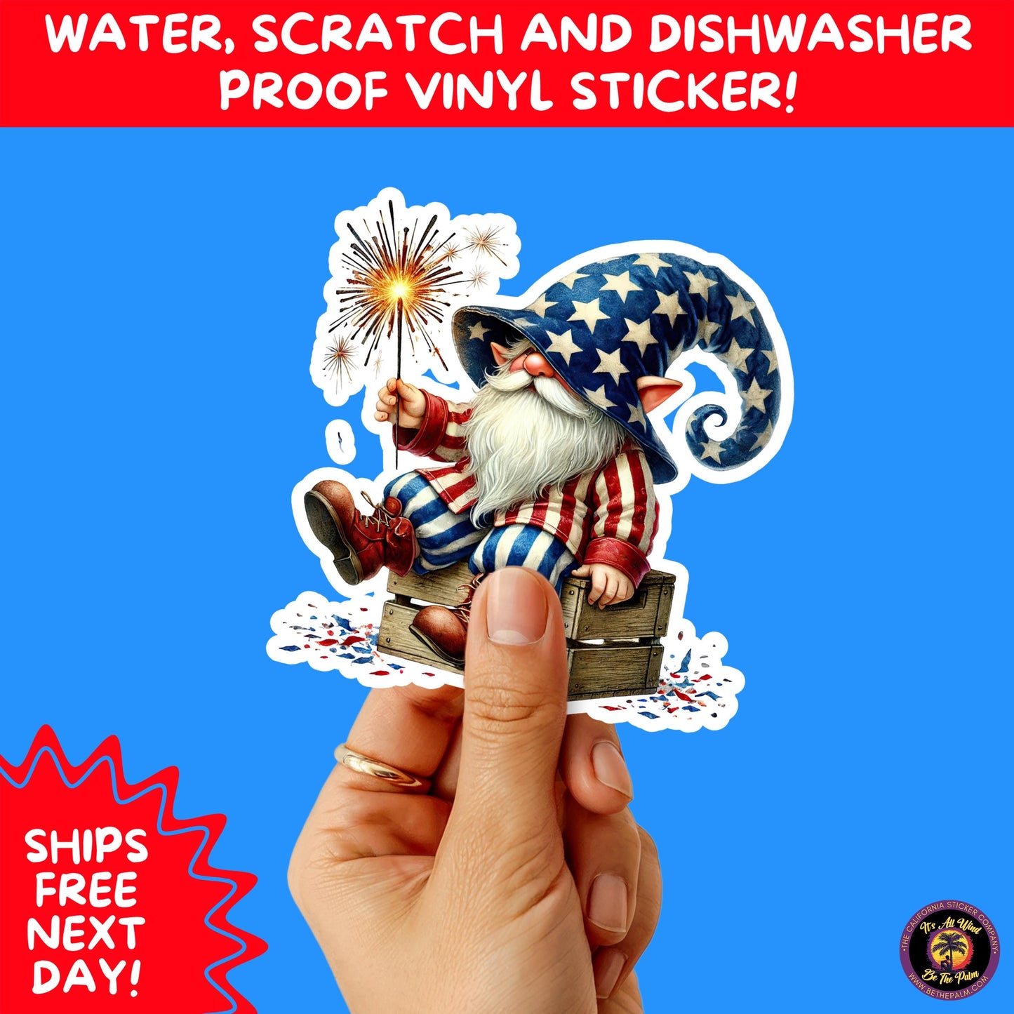 4TH OF JULY | Sticker Pack Independence Day Vinyl Decals, USA Flag, Fireworks, Red White Blue Summer Holiday Patriotic Sticker Set