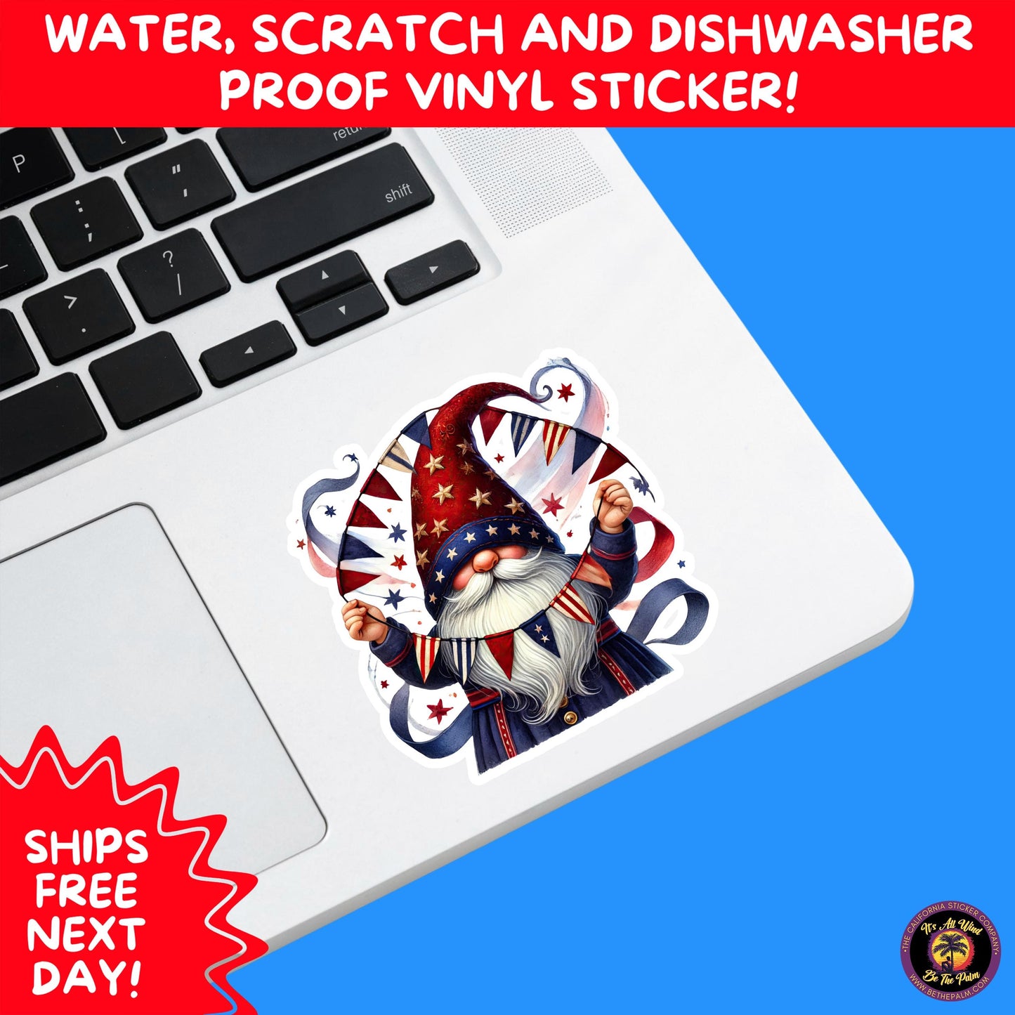 4TH OF JULY | Sticker Pack Independence Day Vinyl Decals, USA Flag, Fireworks, Red White Blue Summer Holiday Patriotic Sticker Set