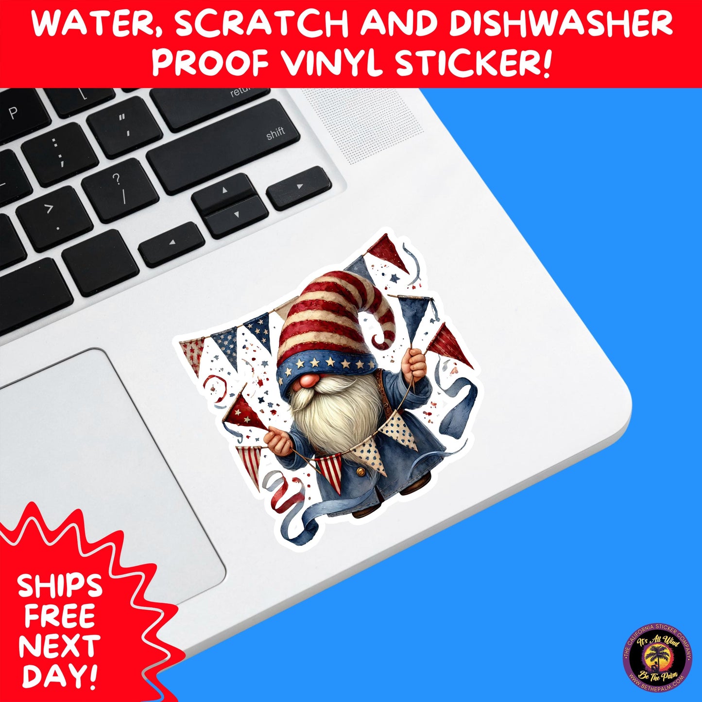 4TH OF JULY | Sticker Pack Independence Day Vinyl Decals, USA Flag, Fireworks, Red White Blue Summer Holiday Patriotic Sticker Set