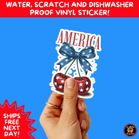 4TH OF JULY | Sticker Pack Independence Day Vinyl Decals, USA Flag, Fireworks, Red White Blue Summer Holiday Patriotic Sticker Set