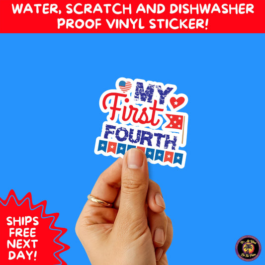 4TH OF JULY | Sticker Pack Independence Day Vinyl Decals, USA Flag, Fireworks, Red White Blue Summer Holiday Patriotic Sticker Set