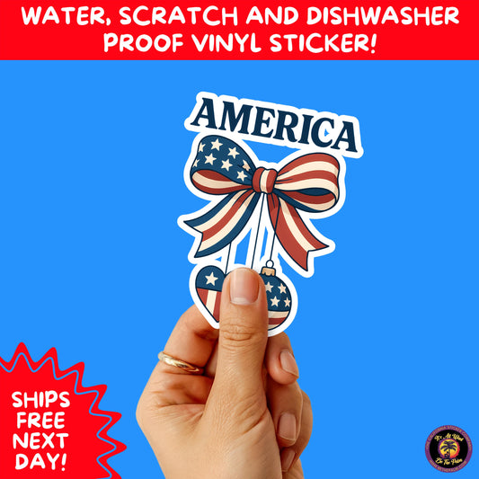 4TH OF JULY | Sticker Pack Independence Day Vinyl Decals, USA Flag, Fireworks, Red White Blue Summer Holiday Patriotic Sticker Set