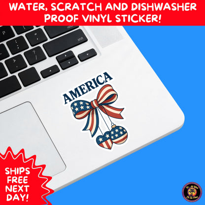 4TH OF JULY | Sticker Pack Independence Day Vinyl Decals, USA Flag, Fireworks, Red White Blue Summer Holiday Patriotic Sticker Set
