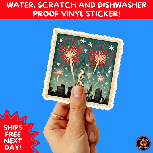 4TH OF JULY | Sticker Pack Independence Day Vinyl Decals, USA Flag, Fireworks, Red White Blue Summer Holiday Patriotic Sticker Set