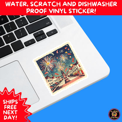 4TH OF JULY | Sticker Pack Independence Day Vinyl Decals, USA Flag, Fireworks, Red White Blue Summer Holiday Patriotic Sticker Set