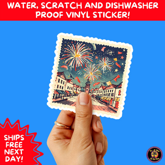 4TH OF JULY | Sticker Pack Independence Day Vinyl Decals, USA Flag, Fireworks, Red White Blue Summer Holiday Patriotic Sticker Set