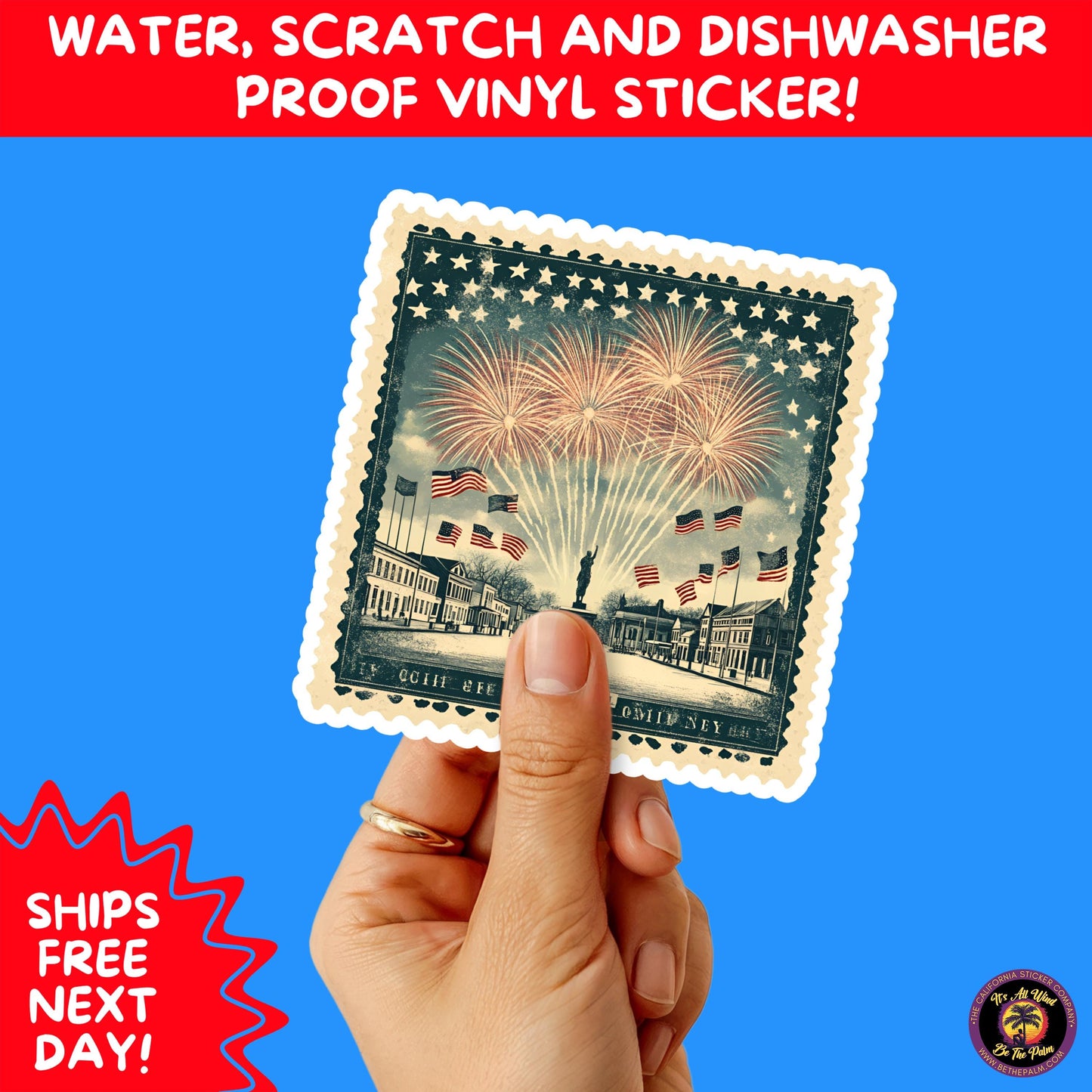 4TH OF JULY | Sticker Pack Independence Day Vinyl Decals, USA Flag, Fireworks, Red White Blue Summer Holiday Patriotic Sticker Set