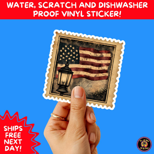 4TH OF JULY | Sticker Pack Independence Day Vinyl Decals, USA Flag, Fireworks, Red White Blue Summer Holiday Patriotic Sticker Set