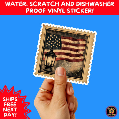 4TH OF JULY | Sticker Pack Independence Day Vinyl Decals, USA Flag, Fireworks, Red White Blue Summer Holiday Patriotic Sticker Set