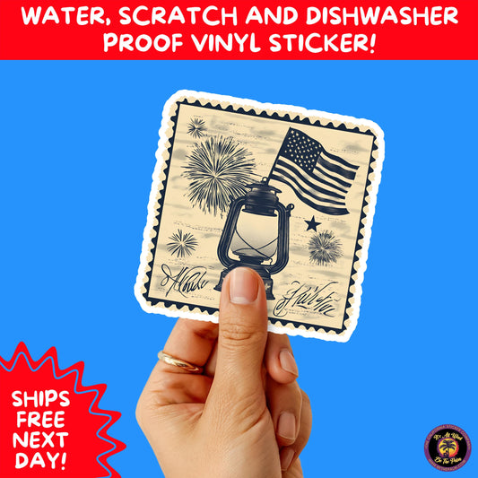 4TH OF JULY | Sticker Pack Independence Day Vinyl Decals, USA Flag, Fireworks, Red White Blue Summer Holiday Patriotic Sticker Set