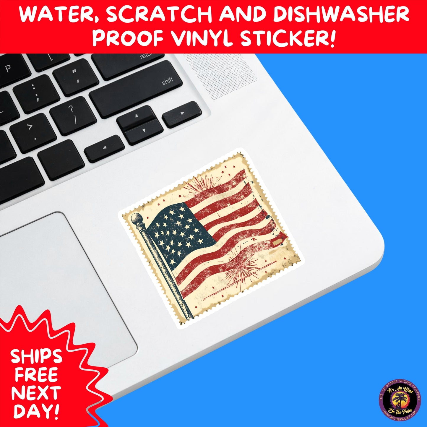 4TH OF JULY | Sticker Pack Independence Day Vinyl Decals, USA Flag, Fireworks, Red White Blue Summer Holiday Patriotic Sticker Set