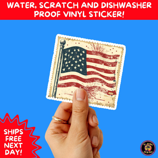 4TH OF JULY | Sticker Pack Independence Day Vinyl Decals, USA Flag, Fireworks, Red White Blue Summer Holiday Patriotic Sticker Set