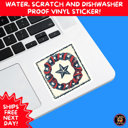 4TH OF JULY | Sticker Pack Independence Day Vinyl Decals, USA Flag, Fireworks, Red White Blue Summer Holiday Patriotic Sticker Set