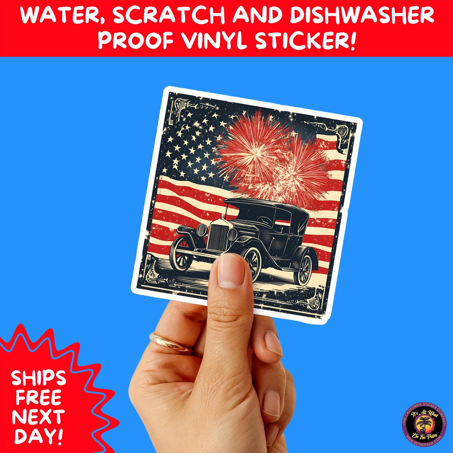 4TH OF JULY | Sticker Pack Independence Day Vinyl Decals, USA Flag, Fireworks, Red White Blue Summer Holiday Patriotic Sticker Set