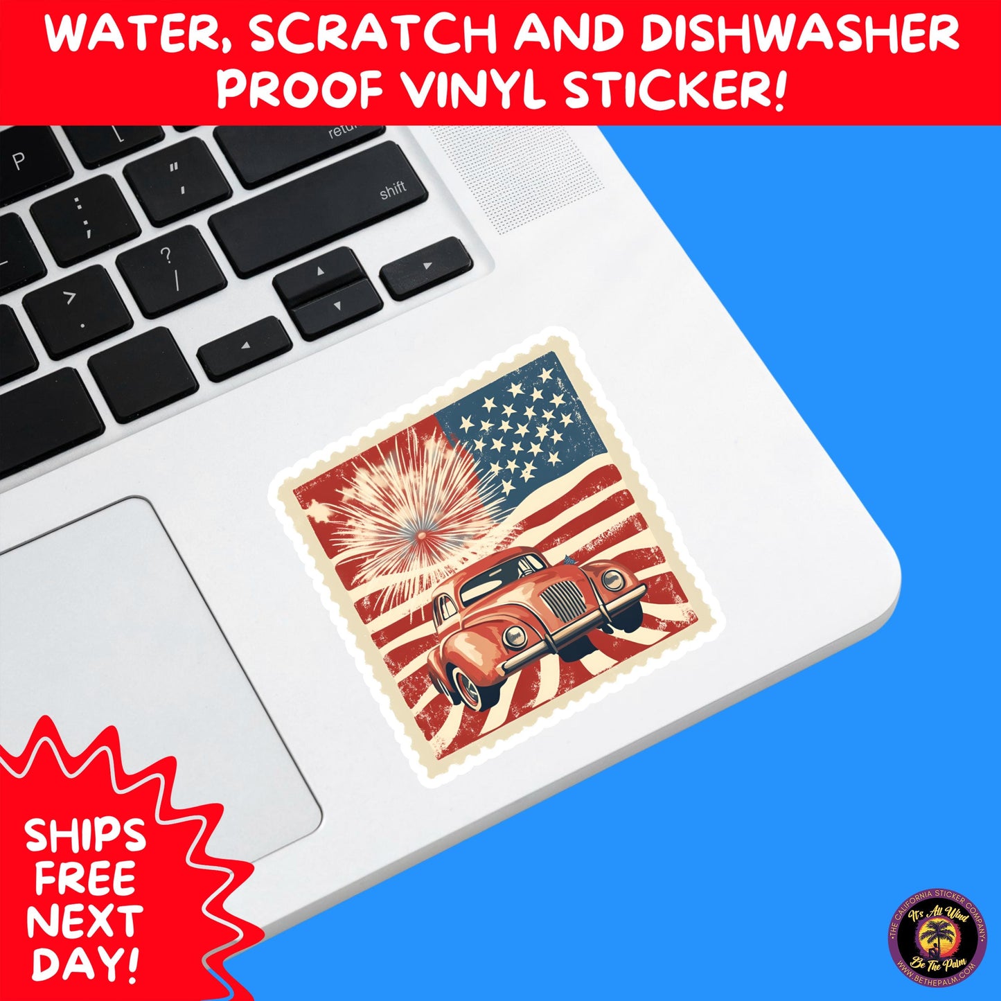 4TH OF JULY | Sticker Pack Independence Day Vinyl Decals, USA Flag, Fireworks, Red White Blue Summer Holiday Patriotic Sticker Set
