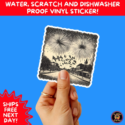 4TH OF JULY | Sticker Pack Independence Day Vinyl Decals, USA Flag, Fireworks, Red White Blue Summer Holiday Patriotic Sticker Set