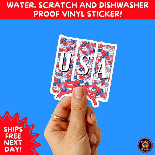 4TH OF JULY | Sticker Pack Independence Day Vinyl Decals, USA Flag, Fireworks, Red White Blue Summer Holiday Patriotic Sticker Set