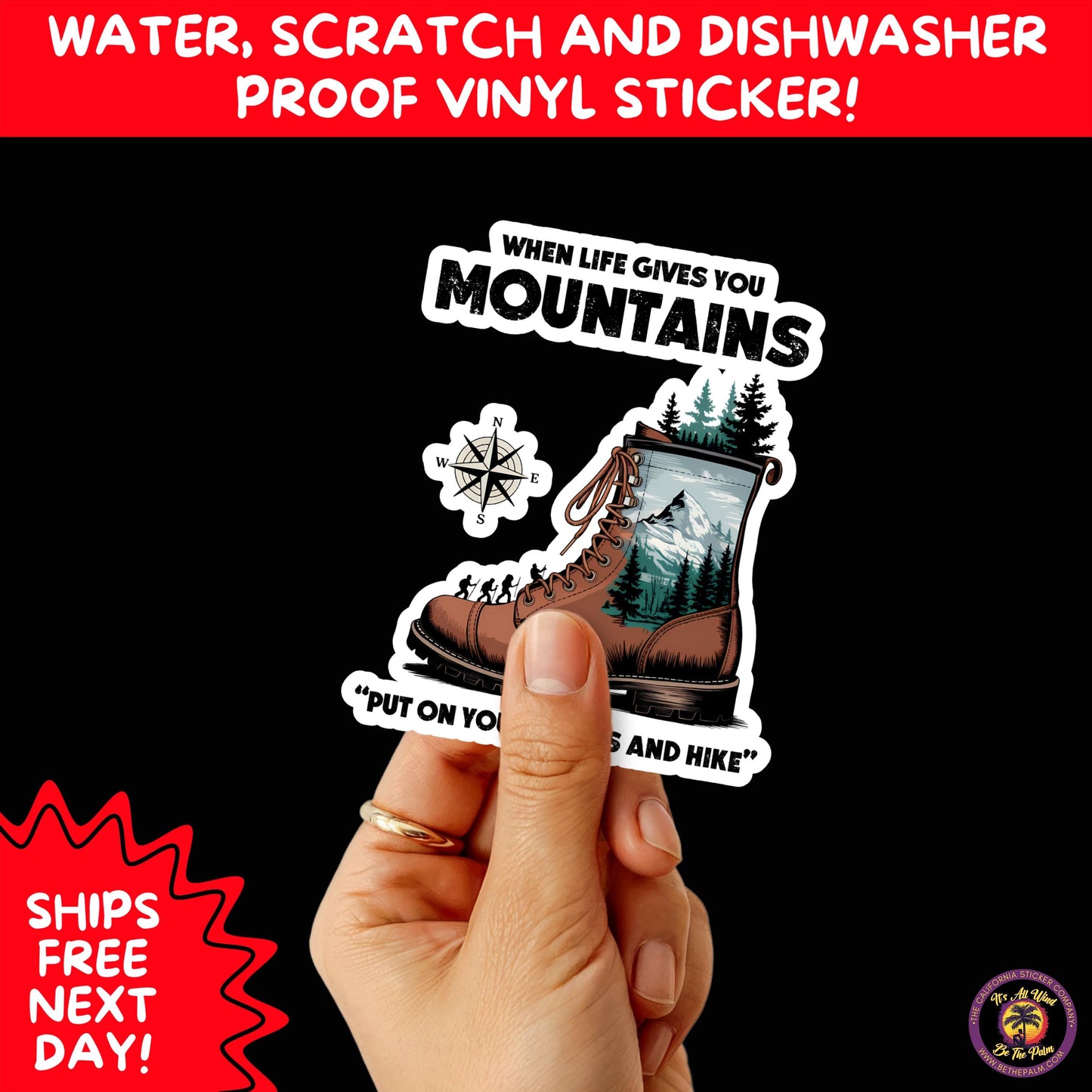 HIKING STICKERS | Set Waterproof Vinyl Decals Ideal for Backpacks Journals Cars Perfect Gift for Trail Walkers Campers and Outdoor Fans