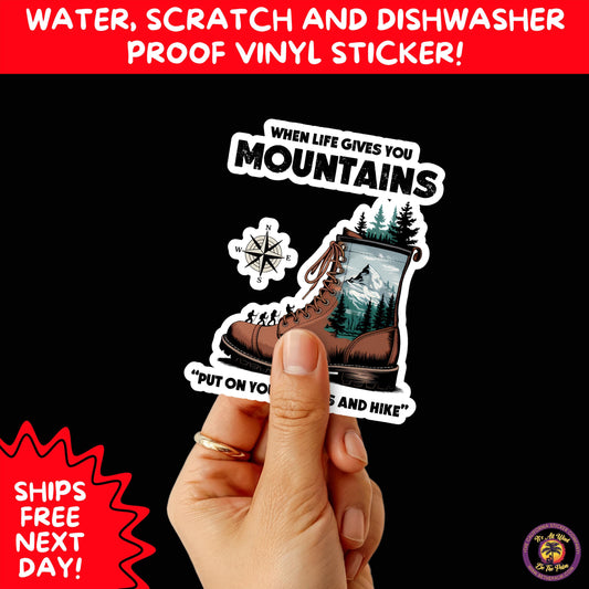 HIKING STICKERS | Set Waterproof Vinyl Decals Ideal for Backpacks Journals Cars Perfect Gift for Trail Walkers Campers and Outdoor Fans