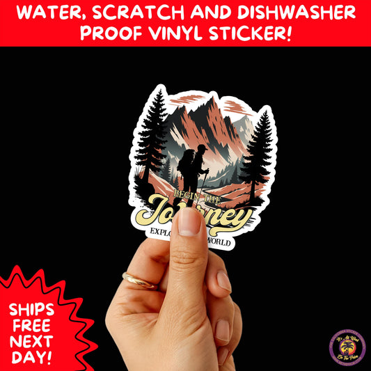 HIKING STICKERS | Set Waterproof Vinyl Decals Ideal for Backpacks Journals Cars Perfect Gift for Trail Walkers Campers and Outdoor Fans