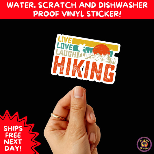 HIKING STICKERS | Set Waterproof Vinyl Decals Ideal for Backpacks Journals Cars Perfect Gift for Trail Walkers Campers and Outdoor Fans
