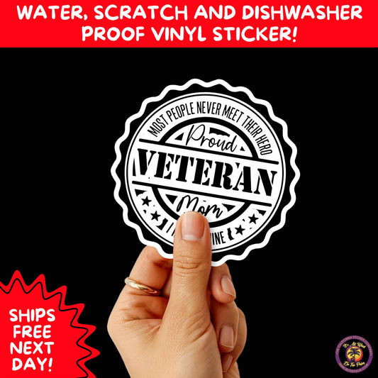 VETERAN STICKERS | Veteran Made Patriotic Vinyl Decals for Military Support, Army Navy Marine Veteran Gifts, American Flag Bumper Sticker
