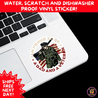 VETERAN STICKERS | Veteran Made Patriotic Vinyl Decals for Military Support, Army Navy Marine Veteran Gifts, American Flag Bumper Sticker