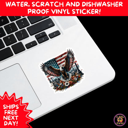 VETERAN STICKERS | Veteran Made Patriotic Vinyl Decals for Military Support, Army Navy Marine Veteran Gifts, American Flag Bumper Sticker